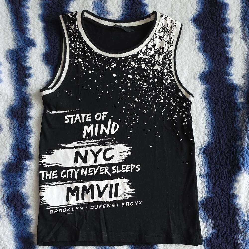 George Black and White Graphic Tank Top